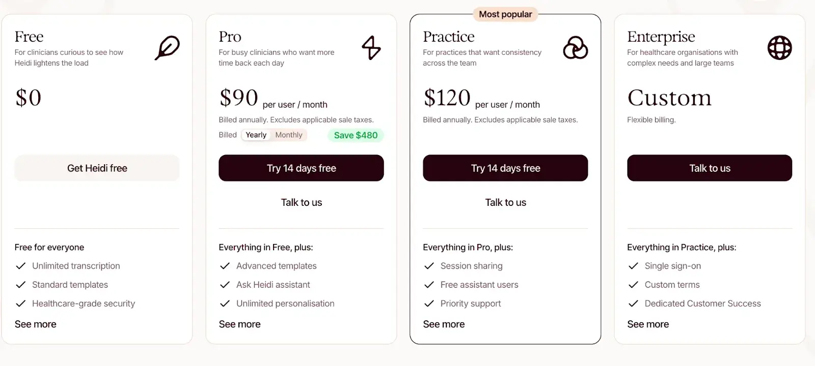 Heidi Health pricing